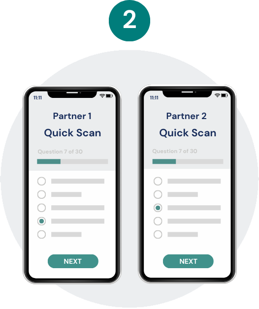 Step 2: couple completes the scan